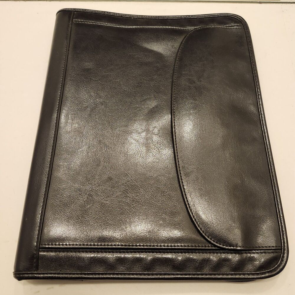 Professional Zippered 3-Ring Binder Portfolio Padfolio Organizer Dark Brown